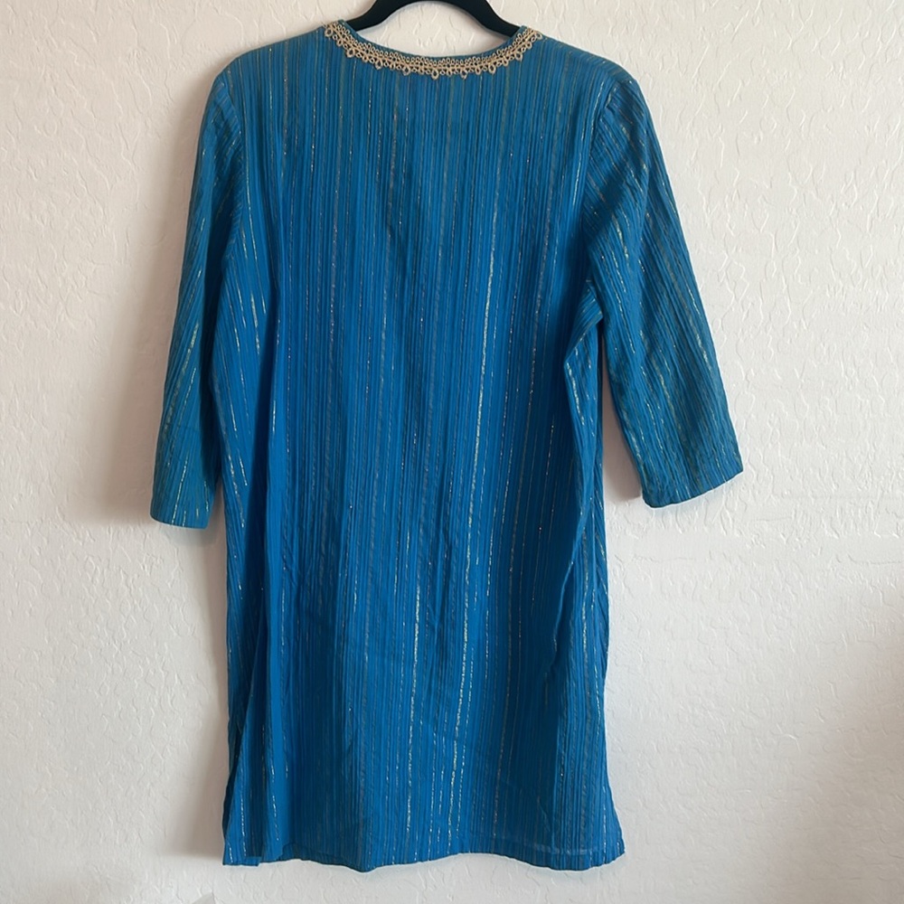 Lilly Pulitzer Blue and Gold Dress Size Small. - Picture 6 of 7